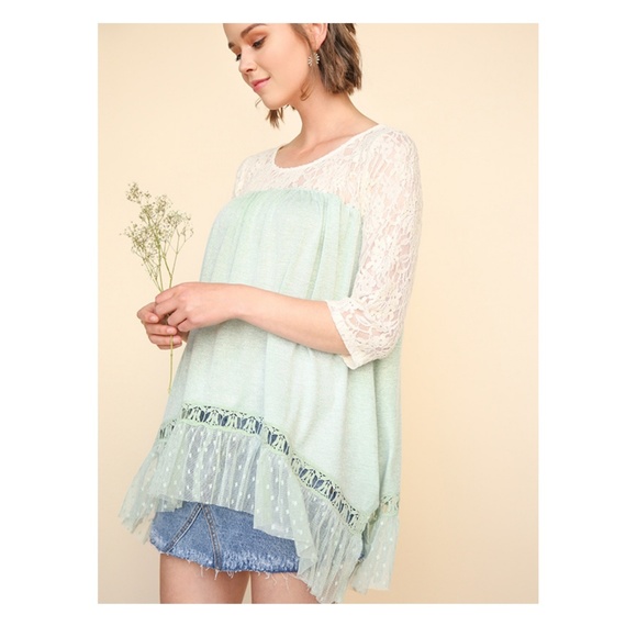 Springtime In The City Lace Sleeve Blouse - Picture 2 of 8